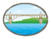 illustration of an arched bridge